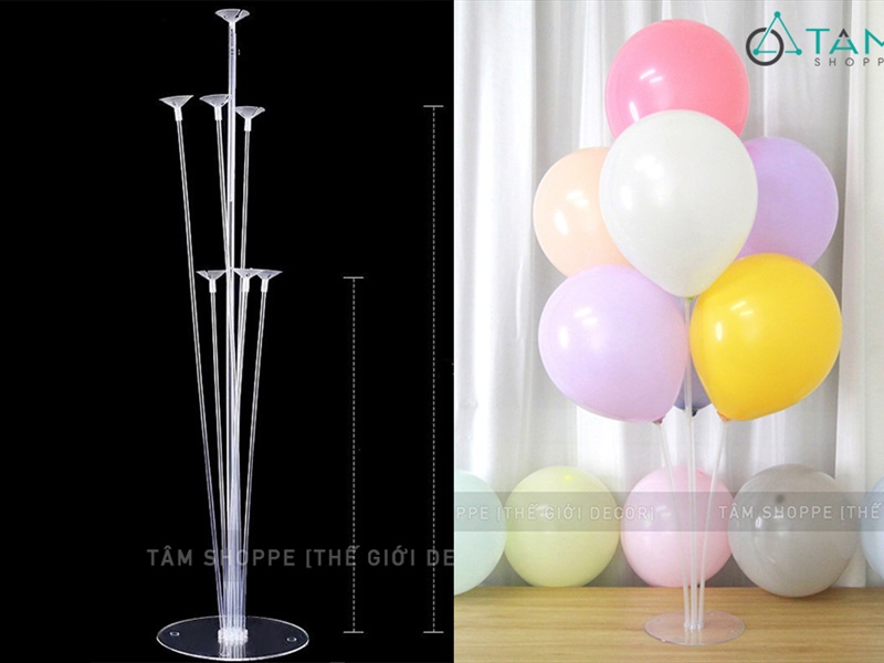 Bộ trụ bong bóng 7 nhánh để bàn nhựa tháo lắp PKBB-TRU7